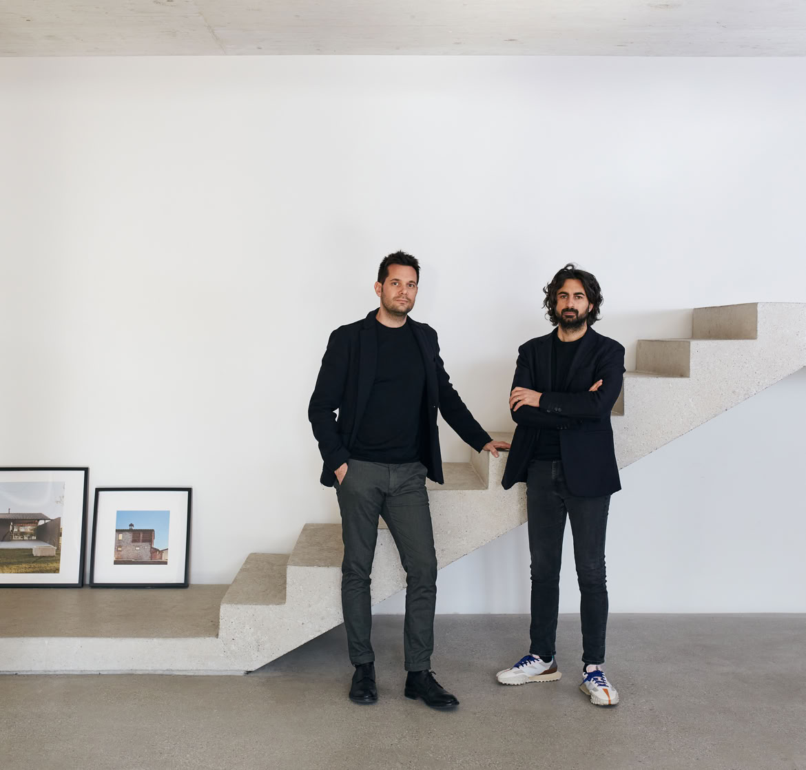 The two partners and co-founder of MIDE architetti in they headquarter.