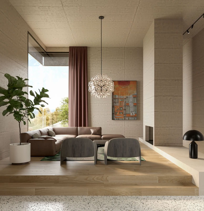 High-quality finishes and designer furnishings complete the farmhouse renovation.