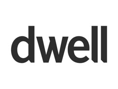 Logo in bianco e nero dell'importante portale online di architettura Dwell