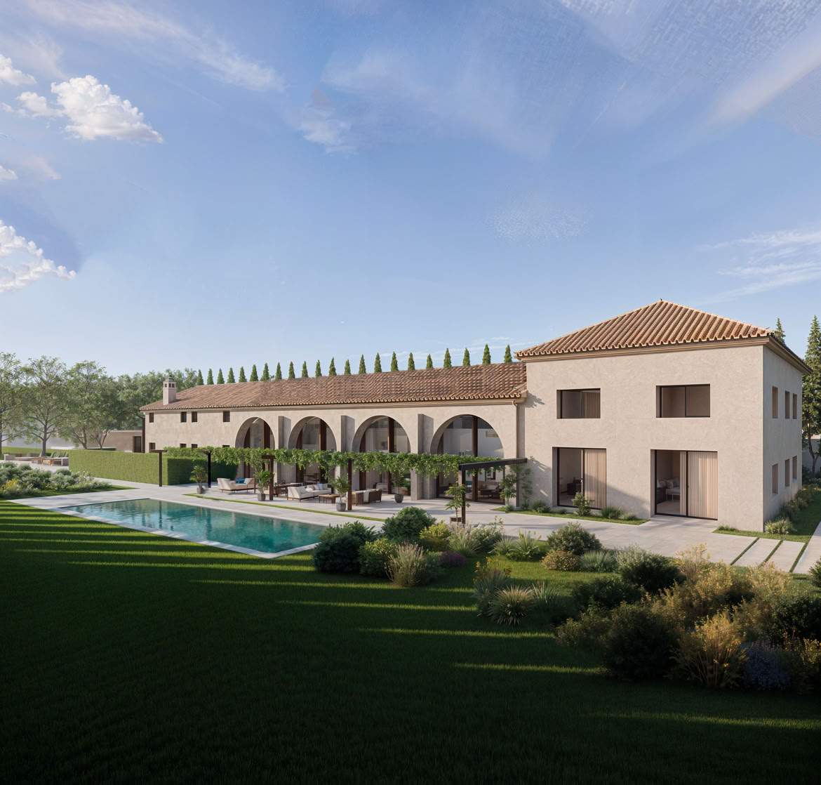 Restoration of a 19th-century rural complex in the Padua countryside into a luxury cycling resort with Spa, pool, and guest-focused amenities.