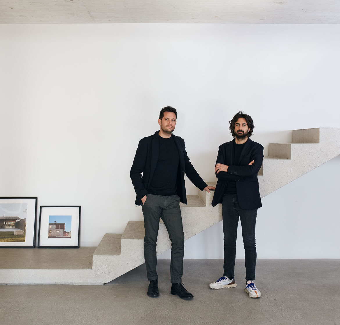 The two partners and co-founder of MIDE architetti in they headquarter.