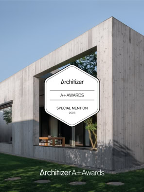 Il progetto villa con vista interna premiato dalla testata Architizer con una menzione speciale.