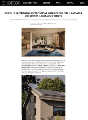 Articolo su ELLE DECOR Italia relativo al progetto di MIDE architetti