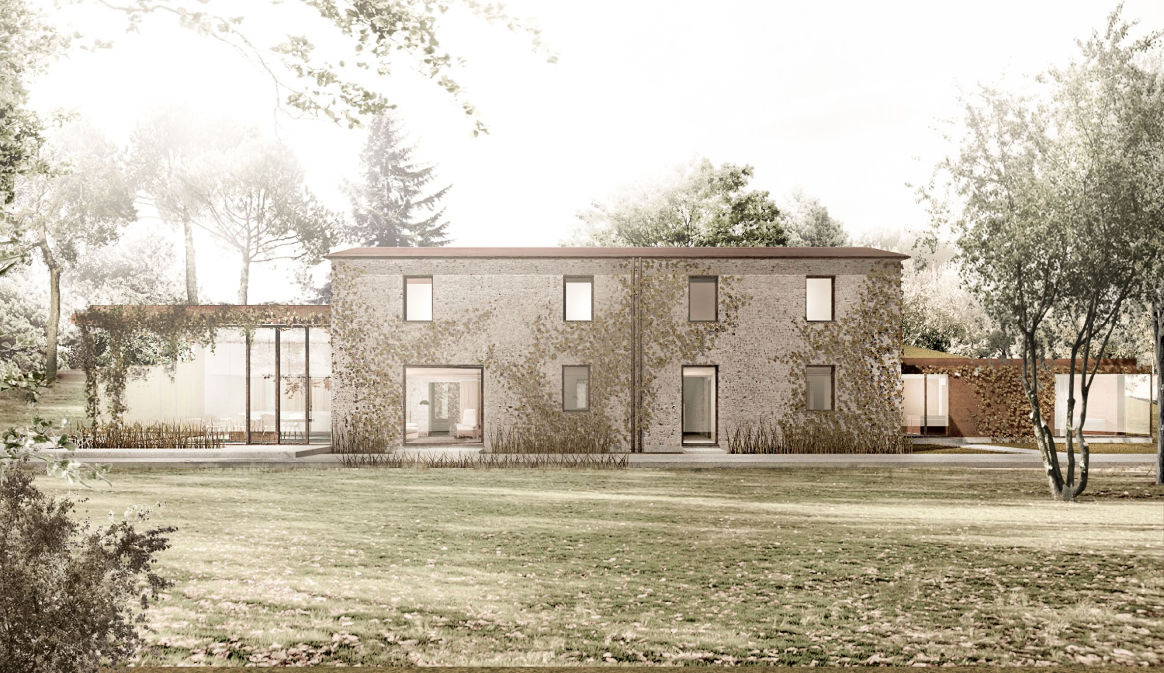 Architettura che unisce rustico toscano e design contemporaneo 